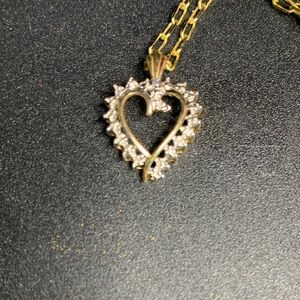 Elegant 14k Diamond Heart Pendant